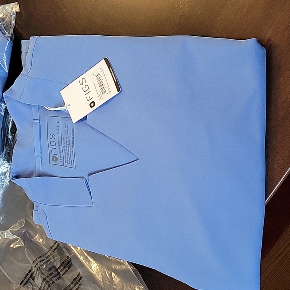 FIGS Womens 2 Piece Large Scrubs Set Blue Zamora Pants and Inala Slim Top - Picture 4 of 6